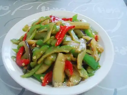 stir-fried eggplant with bitter gourd