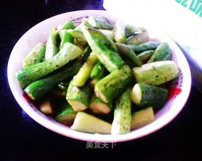 Pepper and cucumber strips