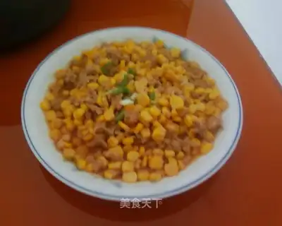 Steamed corn with minced pork