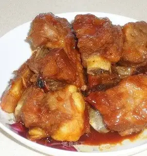 Pork steak with soy sauce