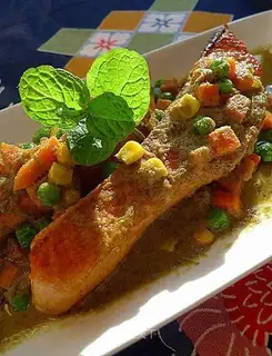 Green curry salmon