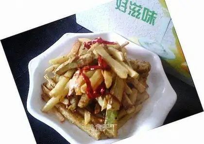 Stir-fried double strips