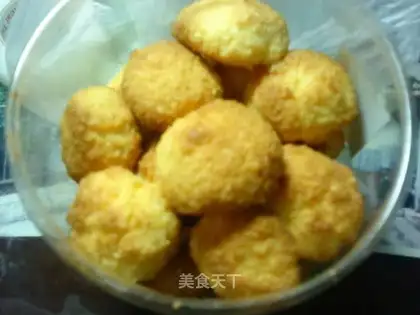 Golden shredded coconut balls