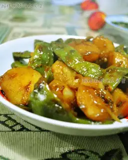 Roasted potatoes and beans