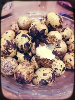 Five quail eggs