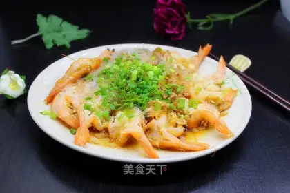 Garlic fan steamed shrimp