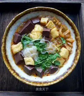 Duck blood fan soup