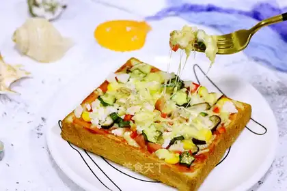 Antarctic krill toast pizza
