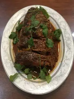 Red-burned fish head