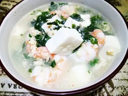 Cream shrimp, tofu