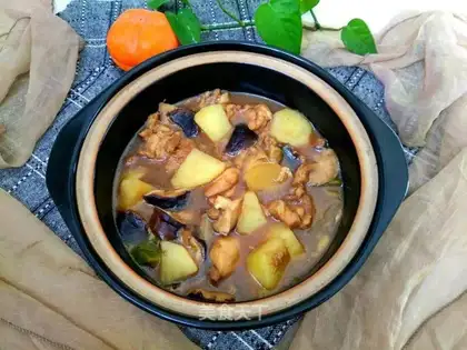 Potato mushroom chicken leg