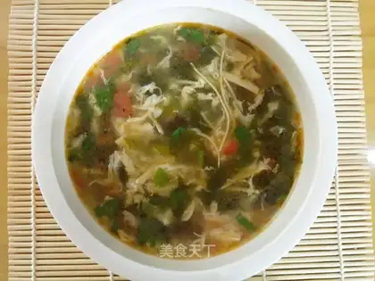 Burgundy eggflower soup