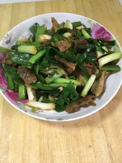 Salted meat with garlic