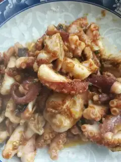 Fry the octopus