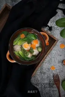 Antarctic krill ball soup
