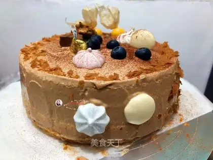 Black chocolate cream cake