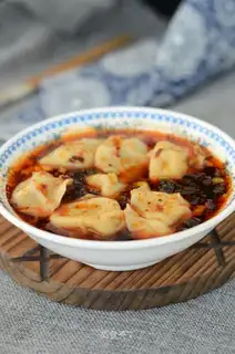 A sour shrimp dumpling