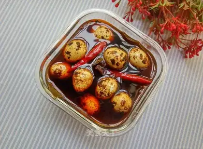 Five quail eggs
