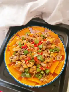 Pepper pumpkin steam chicken