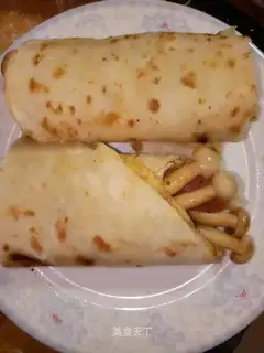 Seafood mushroom burrito