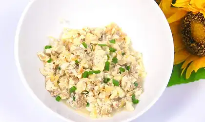 Beef-dried eggs and tofu