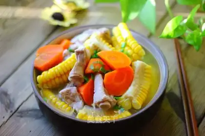 Corn ribs carrot soup