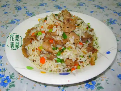 ♪ Rushing lamb fried rice ♪