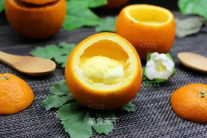 Orange steamed eggs