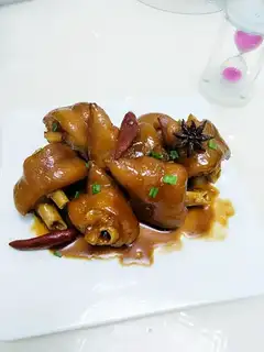 Red burning pig hoof