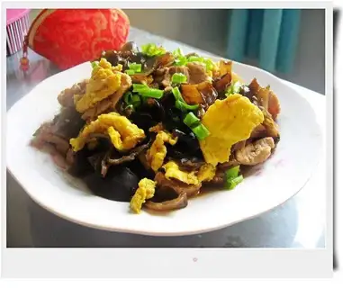Simplified version of moo shu meat
