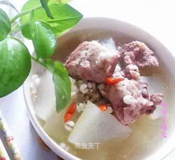 Coix rice and white gourd pork ribs soup
