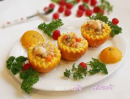 crab inlaid orange