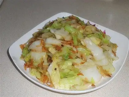 Cabbage with shrimp skin