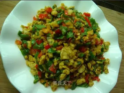 stir-fried salted eggs with pepper