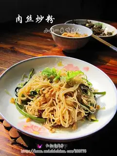 stir-fried rice noodles with shredded pork