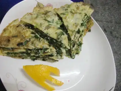 Fried egg with leek