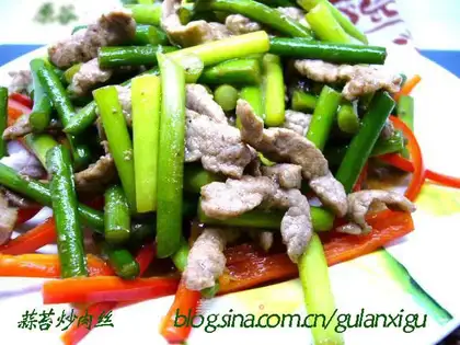 stir-fried shredded pork with garlic moss