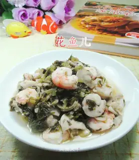 Snow mushrooms and shrimp