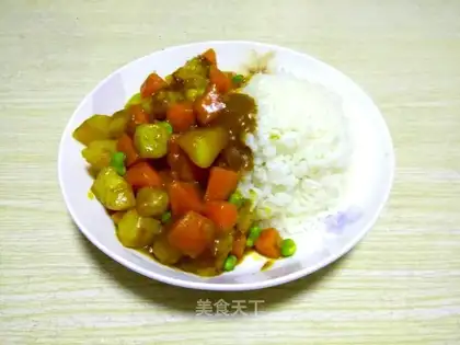 Curry potatoes and rice