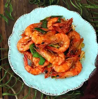 Snack tea and shrimp