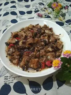 Garlic beans, veggie ribs