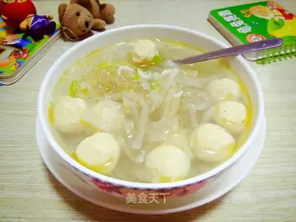 Chickenball soup for radish fans