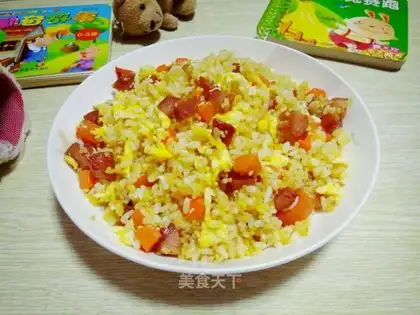 Red sausage egg fried rice
