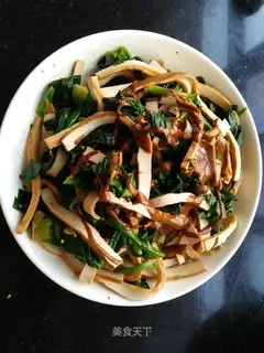 Soy sauce spinach and beans