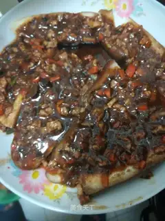 Meat and eggplant