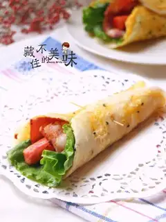 Bacon sauce and egg burrito