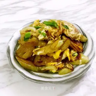 White eggplant fried eggs
