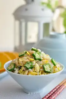 Scrambled rice with oatmeal