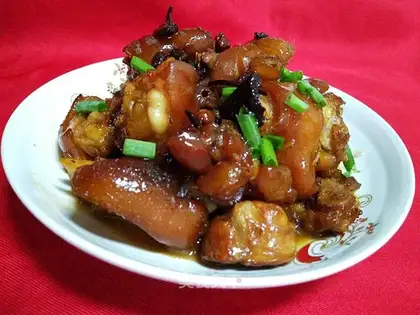 Red burning pig hoof