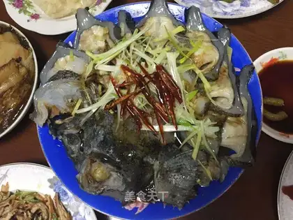 Steamed cucumberfish